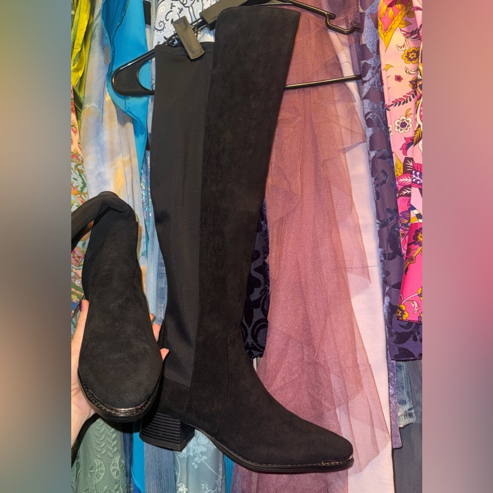 Princess Polly Black Knee-High Boots